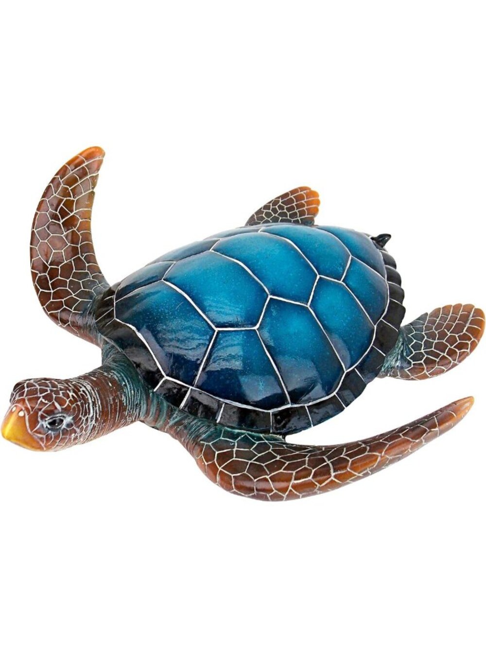 Large Blue Sea Turtle Figurine - Ocean Decor, Coastal Home Accent, Unique Gift